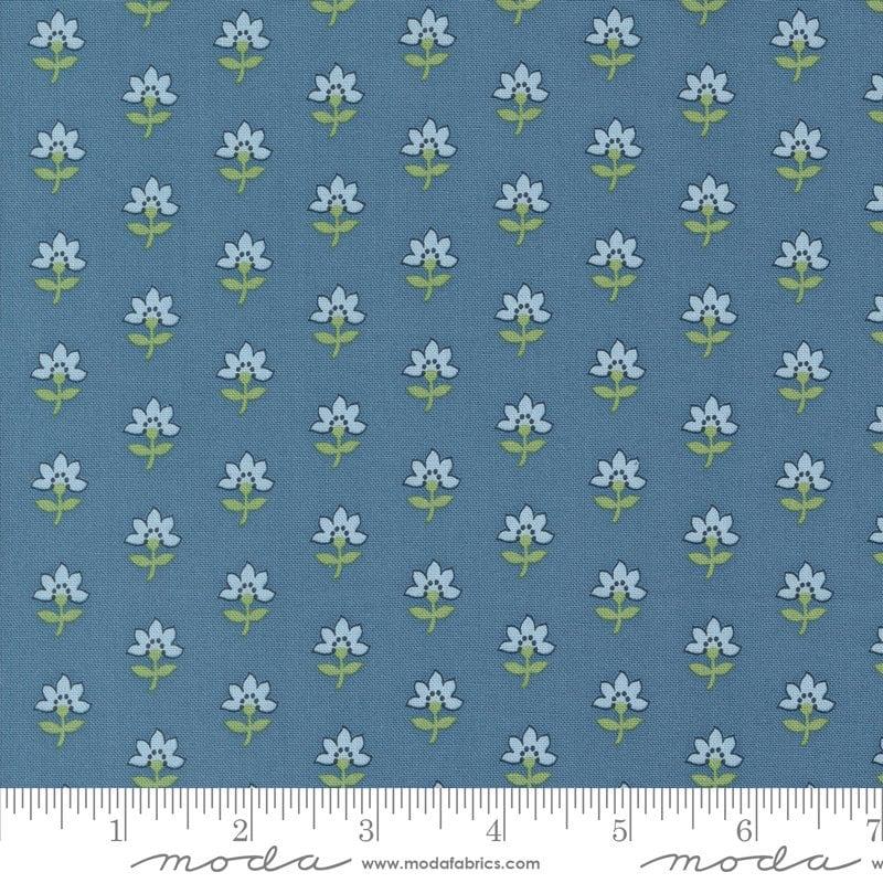 Shoreline Charm Pack, Moda 55300PP, Blue Green Floral Charm Pack Fabric, 5" Inch Precut Fabric Squares, Camille Roskelley