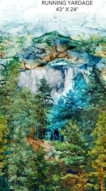Cedarcrest Falls - Scenic Woods Waterfall 24" Fabric Panel, Northcott DP26906-66, Digitally Printed