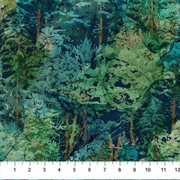 Cedarcrest Falls - Forest Woods Trees Landscape Fabric, Northcott DP26908-68, Digitally Printed