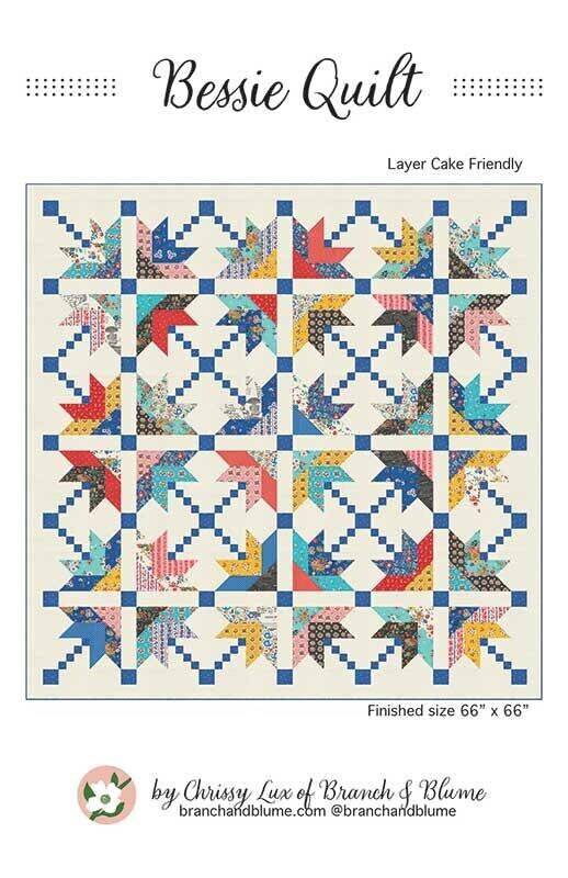 Bessie Quilt Pattern, Branch and Blume BNB2316, Layer Cake Ten Square Friendly Throw Quilt Pattern, Chrissy Lux