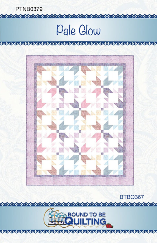 Pale Glow Quilt Pattern, Bound to Be Quilting PTNB0379, Yardage Friendly Flower Throw Quilt Pattern, Patterns for Yardage