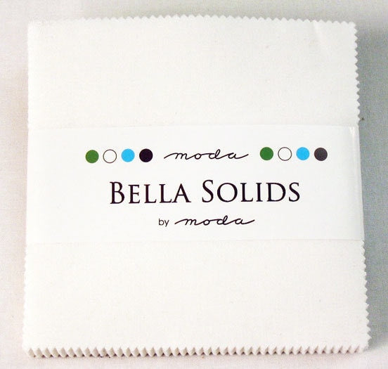 Solid White Charm Pack, Moda 9900PP 98, 5" Inch Precut Fabric Squares, 5 x 5, Bella Solids White Charm Pack Fabric