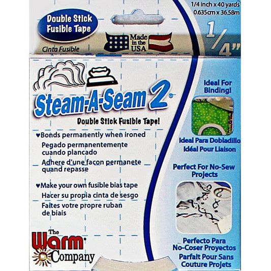 Steam A Seam 2, 1/4" Fusible Tape, Warm Products 5509, Double Stick Iron On Fusible Tape, Quarter Inch Fusible Web Tape