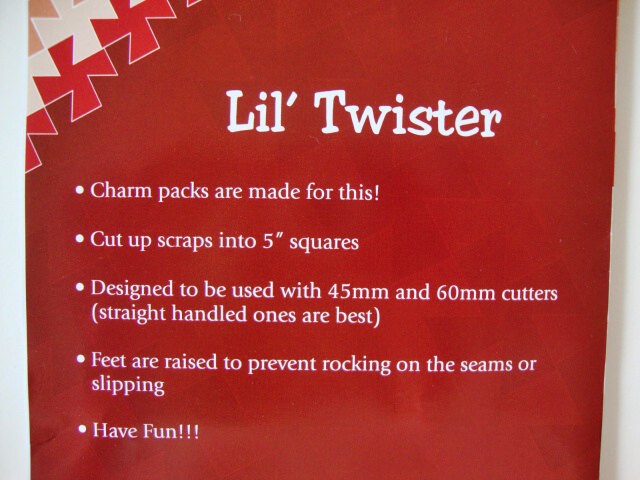 Lil' Twister Tool for 5" Inch Squares, Twister Sisters LTW5, Charm Square Friendly Quilter's Template, Pinwheels Tool