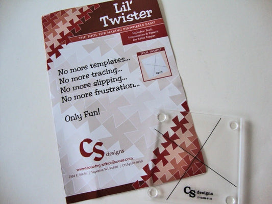 Lil' Twister Tool for 5" Inch Squares, Twister Sisters LTW5, Charm Square Friendly Quilter's Template, Pinwheels Tool