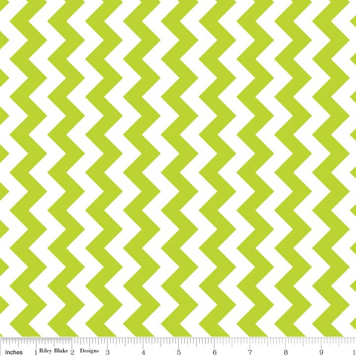 LAST CALL 58" Wide Back Fabric - Lime Green White Chevron Fabric, Riley Blake, Baby Lap Quilt Backing, Extra Wide Quilt Fabric, By the Yard