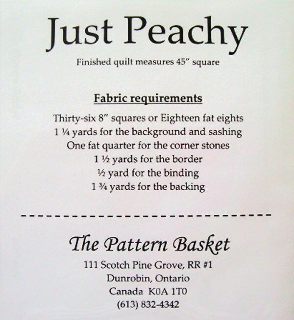 LAST CALL Just Peachy Quilt Pattern, The Pattern Basket TPB1310, Fat Eighths Friendly, Baby or Table Topper Quilt Pattern